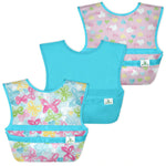 Snap + Go® Easy-wear Bibs (3 pack) - Aqua Water Color Butterflies