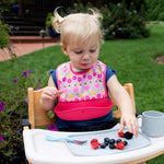 Snap + Go® Silicone Food-catcher Bib (3-in-1 set) - Pink Flower Field