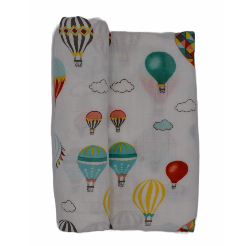Jaxman Collection Hot Air Balloon Muslin Baby Swaddle