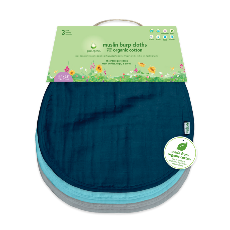 Green Sprouts Reusable Absorbent Muslin Cloths Made from Organic Cotton