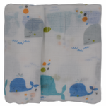 Jaxman Collection Whale Muslin Baby Swaddle